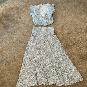 Target floral maxi skirt boho set